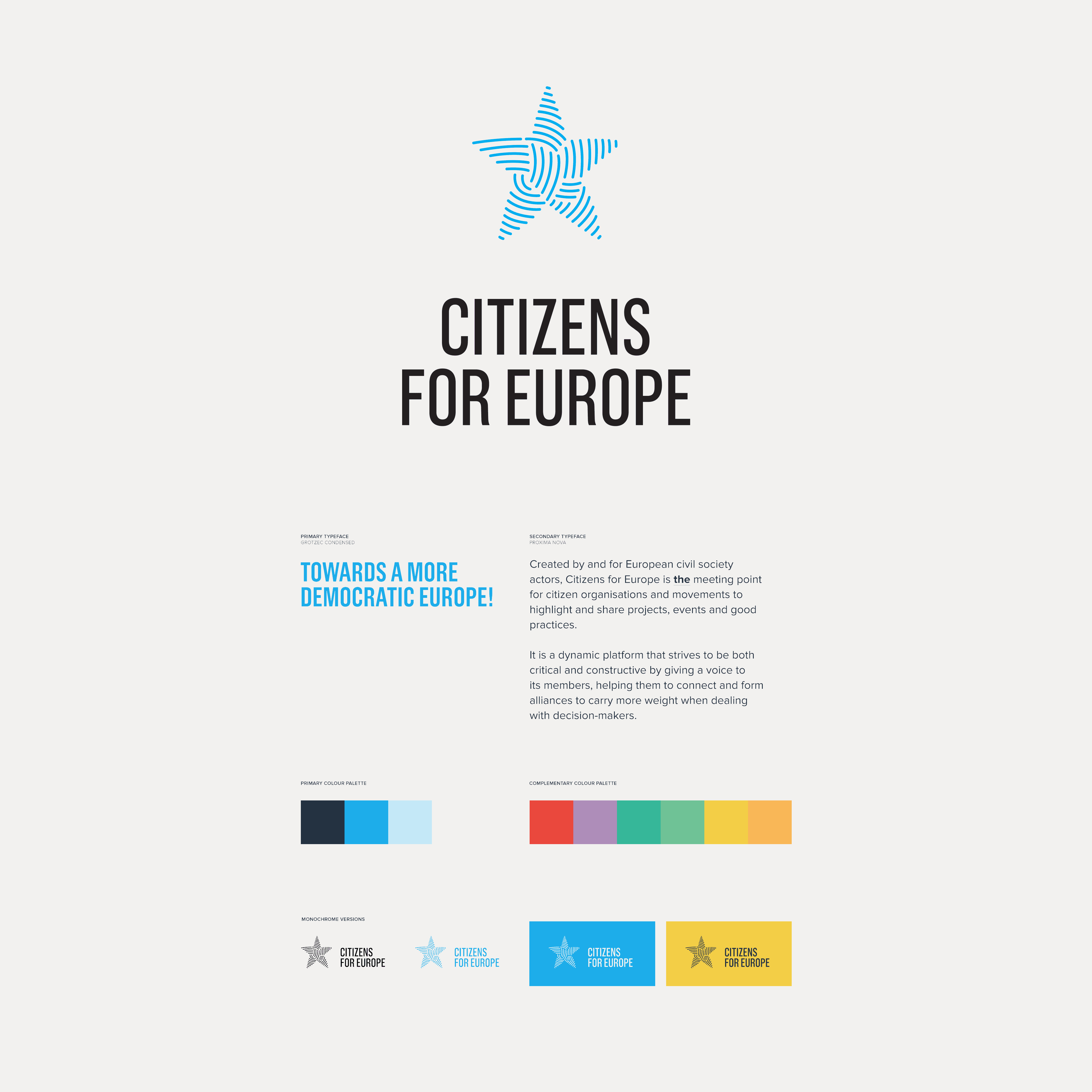 Core elements for the Citizens for Europe brand